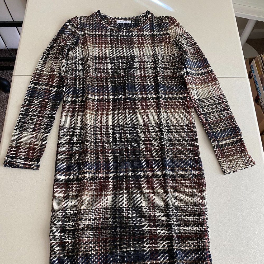 Zara Stretchy Plaid Dress